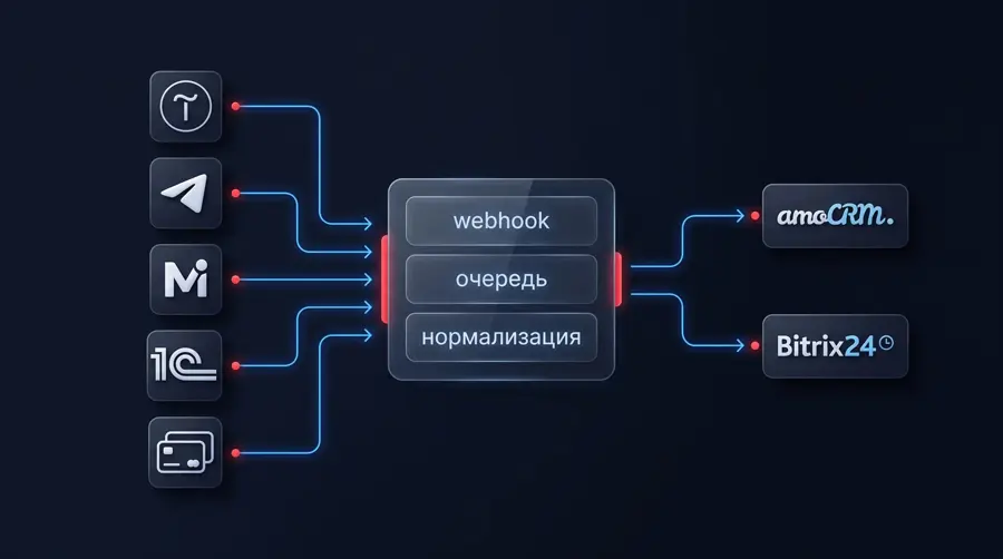 API-интеграции для бизнеса — Tilda, Telegram и 1С в CRM через кастомный код